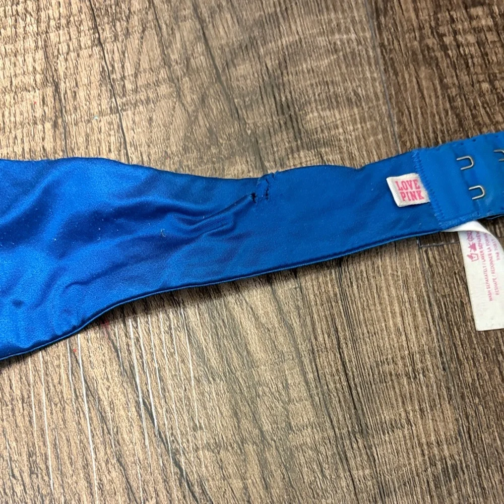 Victoria Secret Pink Multi-Way Strapless Bright Blue Padded Push-up Bra